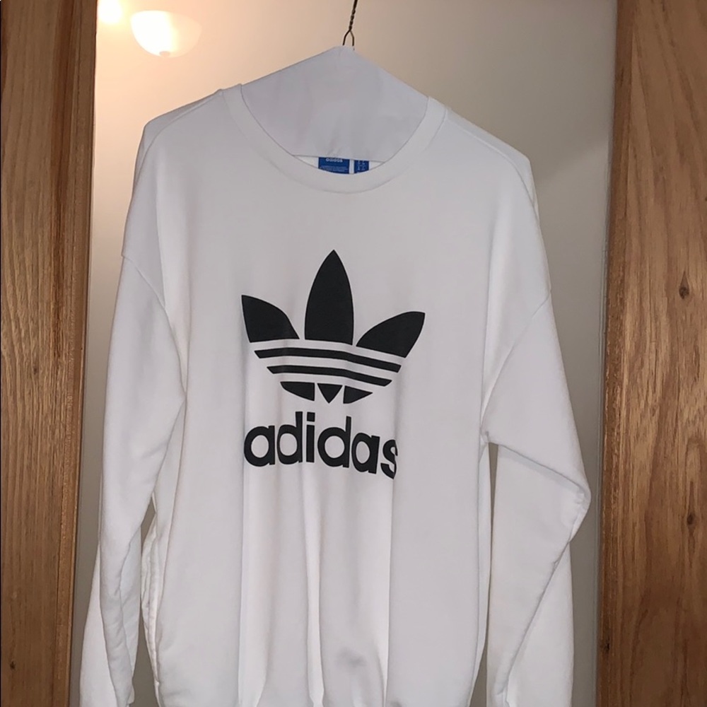 Adidas blue and white sweatshirt